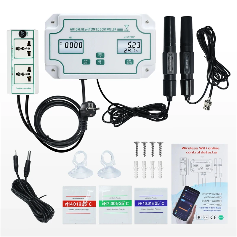 Tuya Wifi Digital 3 في 1 حوض السمك PH تحكم EC مقياس الحرارة نظام مراقبة المياه لحمام السمك #6