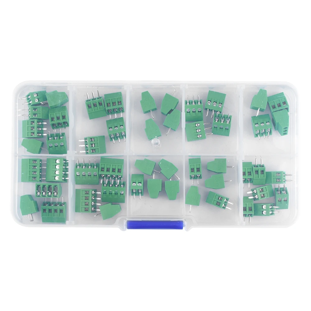 

50PCS KF128-2P KF128-3P KF128-4P Screw 2.54mm Terminal Block 2 Pin 3 Pin 4 Pin Straight Pin Pcb Terminal Block Connectors