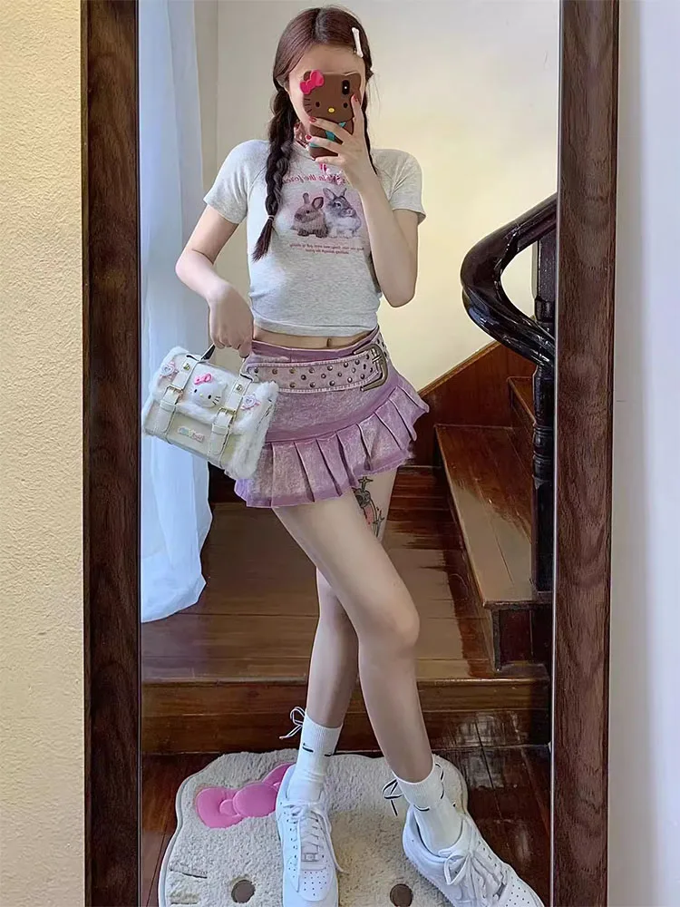 Seksowna spódnica jeansowa o kroju litery A z niskim stanem, damska, letnia, nowa, w stylu Y2K, retro, amerykański vintage.