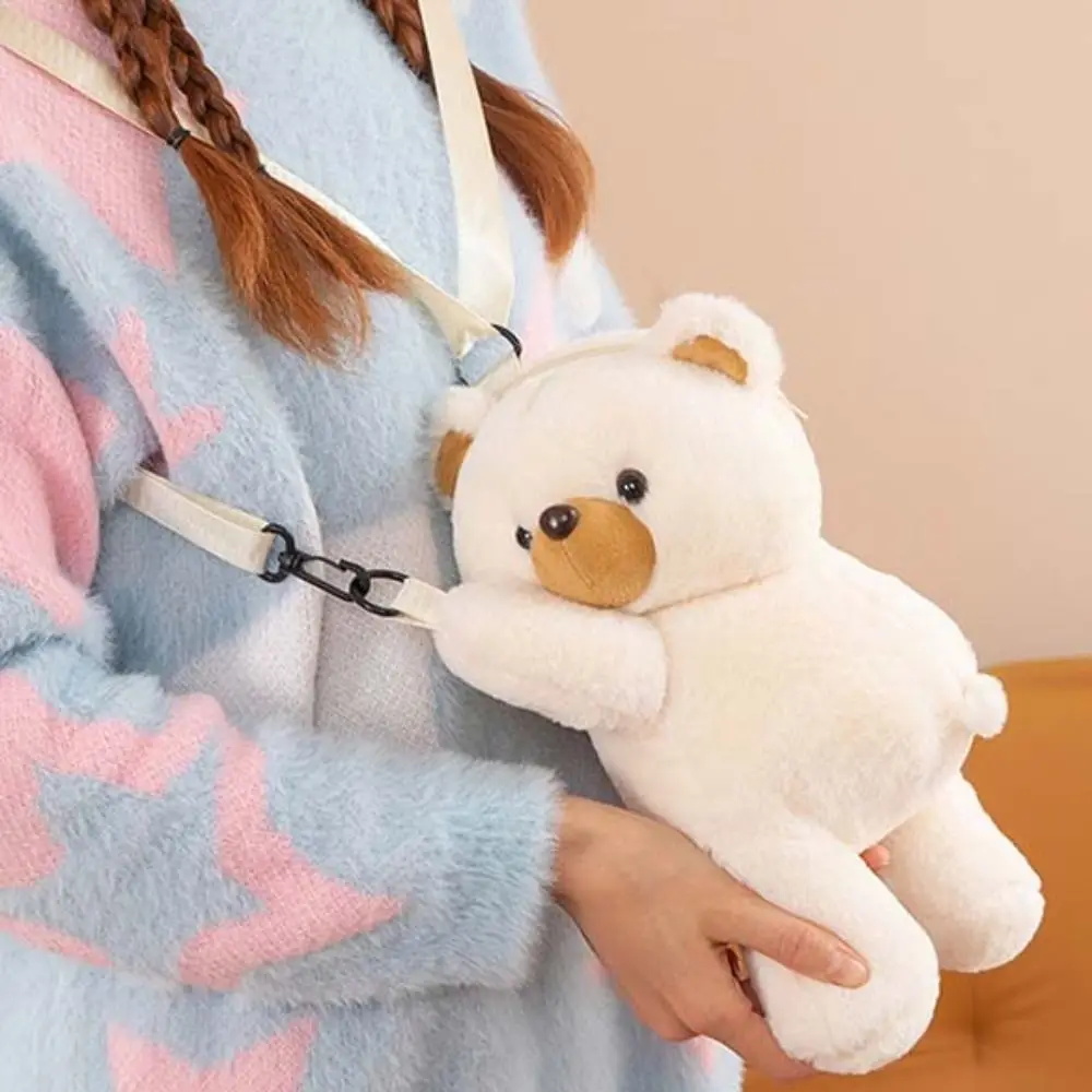 

Simple Plush Toy Bear Crossbody Bag Large Capacity Doll Children Backpack JK Lolita Animal Shoulder Bag Lady