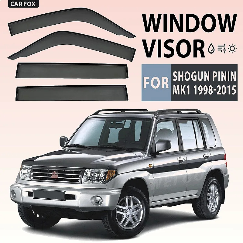 

For Mitsubishi Shogun Pinin 1998-2015 Car Window Visor Rain Sun Shade Side Windshield Awning Shelter
