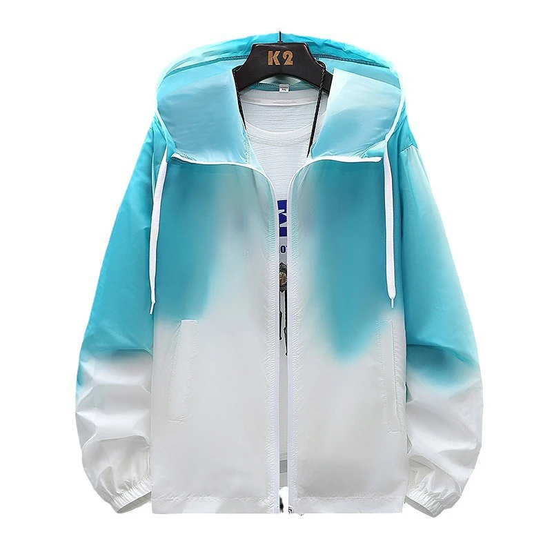 Summer Mens UPF50+ Sun Screen Jacket Quick Dry Men Lightweight Sun Protection Hooded Coats Men Sports Breathable Beach Jackets