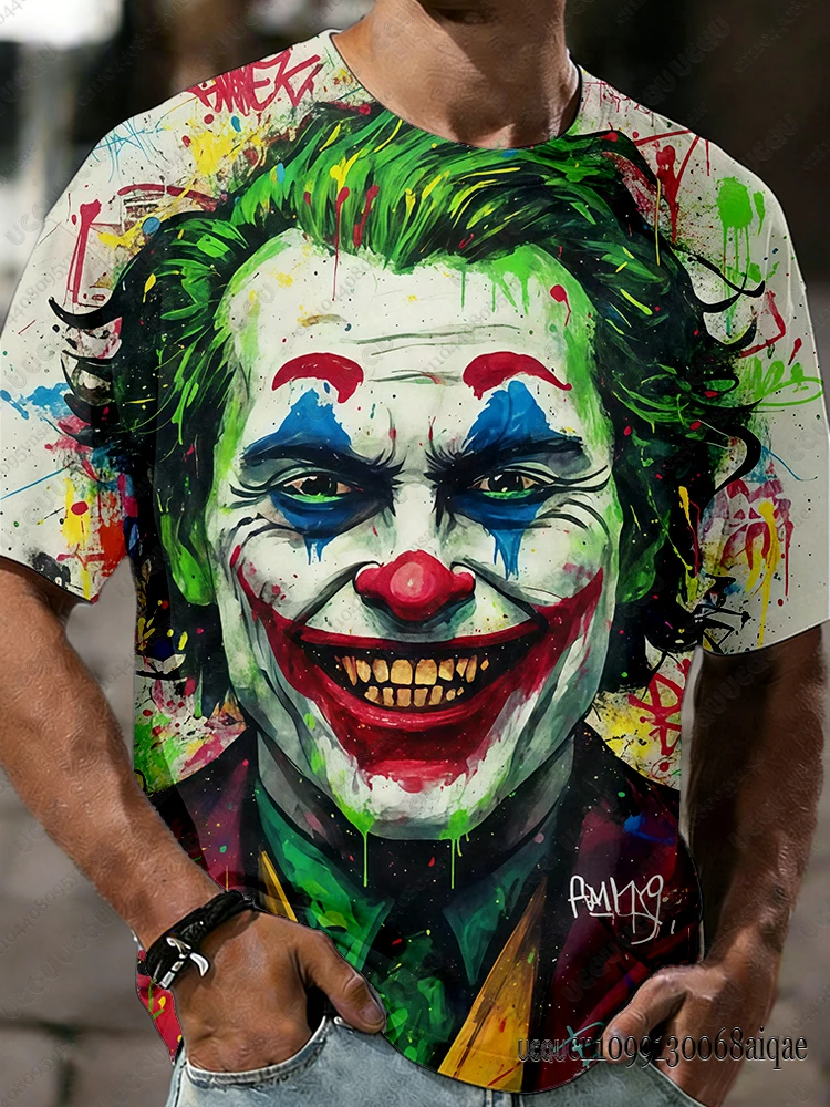 Camisetas con estampado divertido del Joker, camisetas clásicas vintage de DC Comic, camisetas 3D informales con cuello redondo y manga corta, ropa para hombre