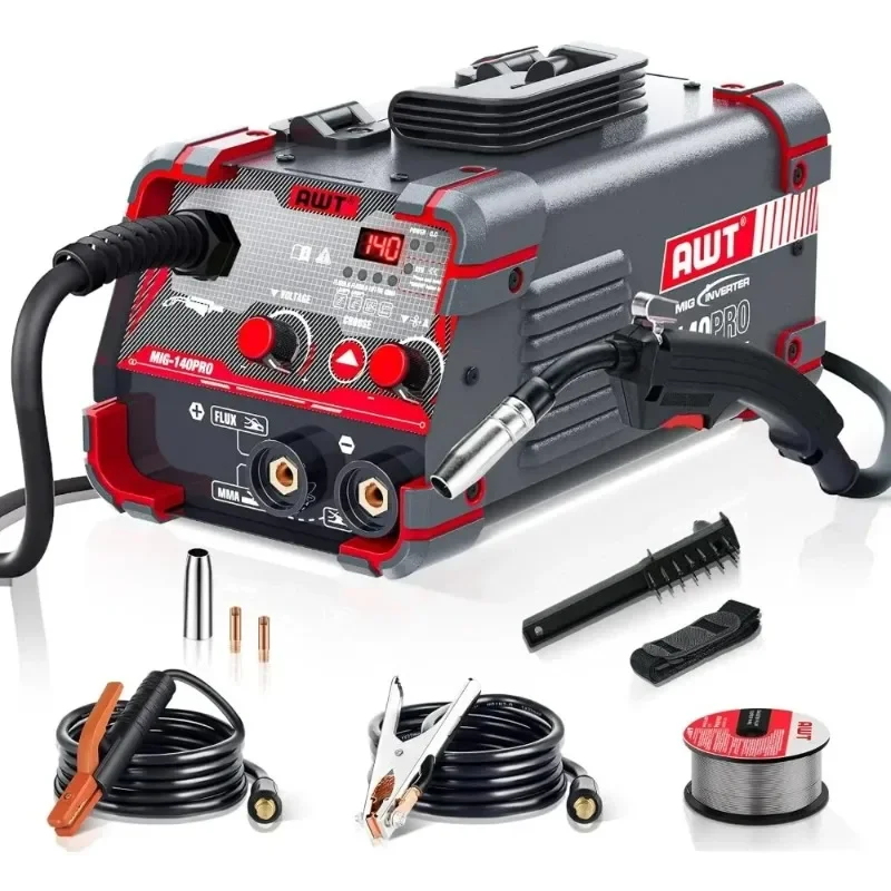 140Amp  Welder Flux Core MIG Welder/Stick/Lift TIG 3 in 1 Welding Machine, Welder Machine 110V With Synergy Inverter