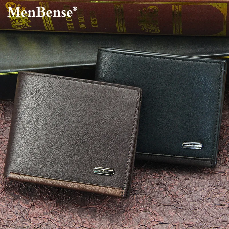 High Quality Name Engraving Men's Short Wallet Simple Coin Pocket Male Purse with Card & Photo Holder Classic Money Clip view 5