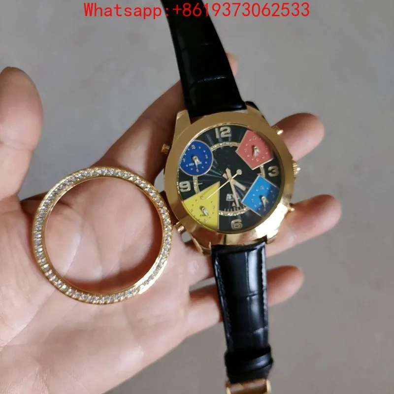 

Customized New Large Plate Gold Watch Men's Watch Quartz Double Ring Belt Limited Edition Couple Watch