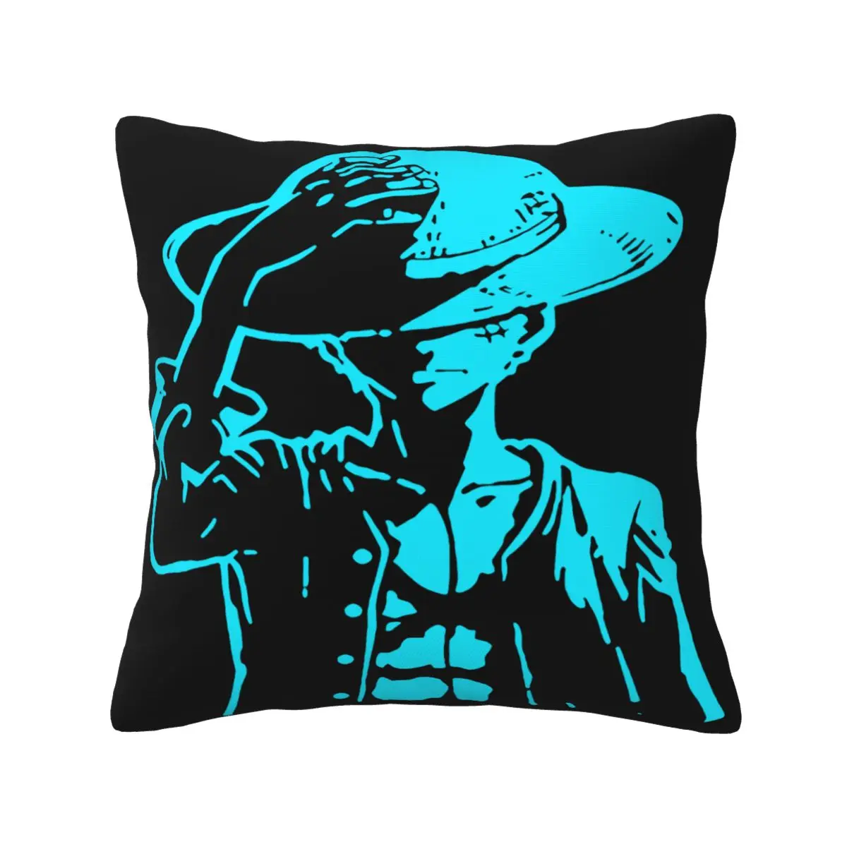 

Luminous One Histper Piece Luffy Pillow Cover Soft Suitable For Sofa Vintage Sofa Home Decoration Accessories Customizable