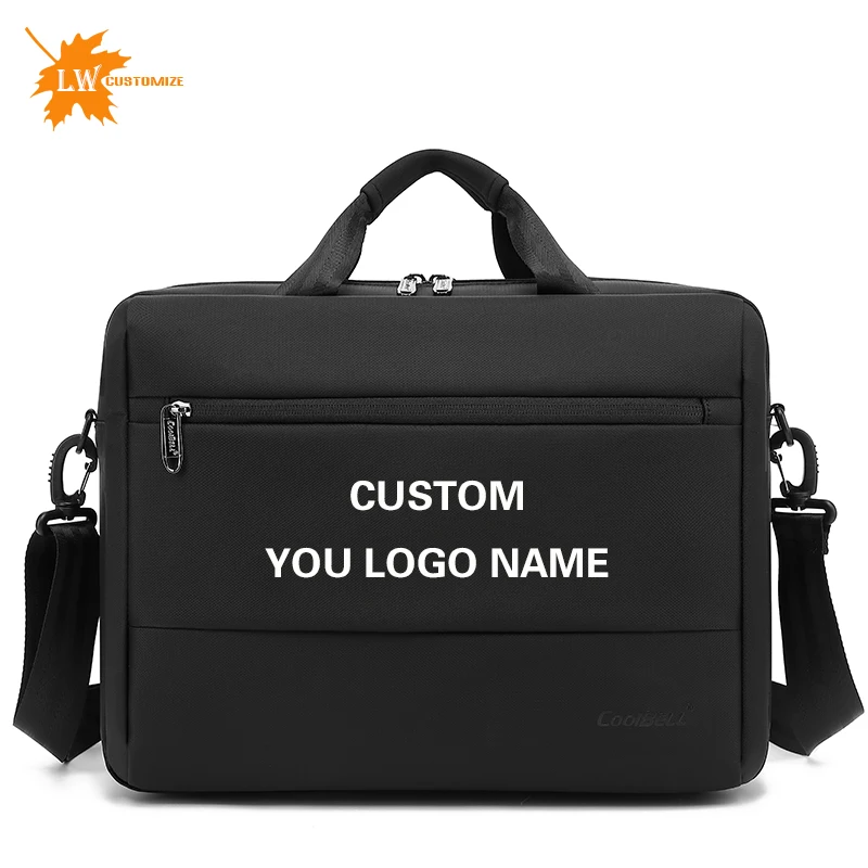 

Notebook Bag With Logo Men's High-end Handbag Business Briefcase File Package Crossbody Bag Personalized Printed Name Pattern