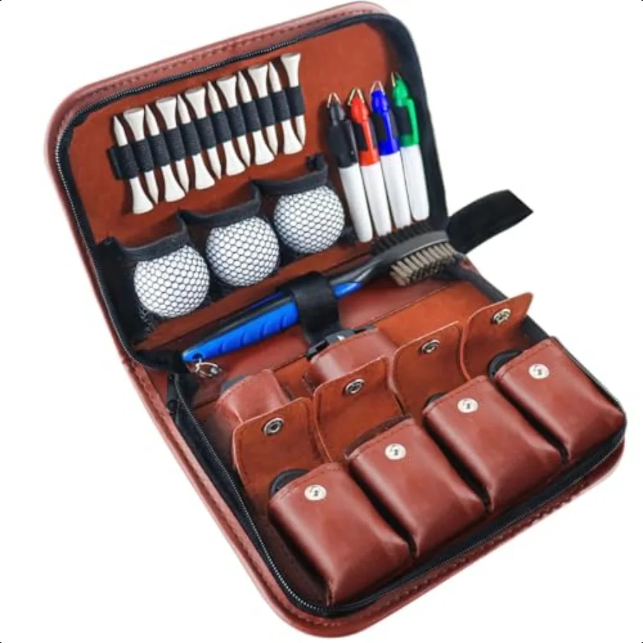 

Golf Gifts for Men Golfers Golf Accories Set with HiEnd Case Golf Balls Golf Tees Scorer 4 Golf Ball Marking Stencils 4 Colors