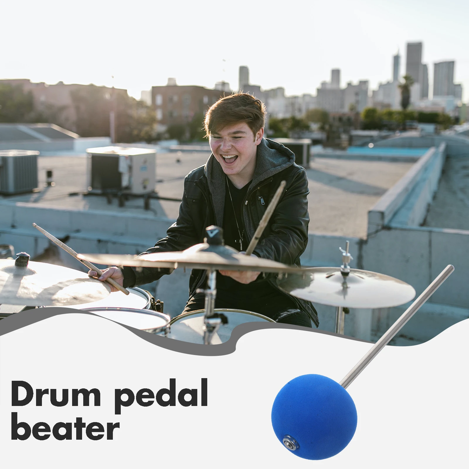 

EVA Blue Bass Accessories Beater Hammer Head for Bass Kick Drum Beater Hammer Pedal Durable Material Accessories