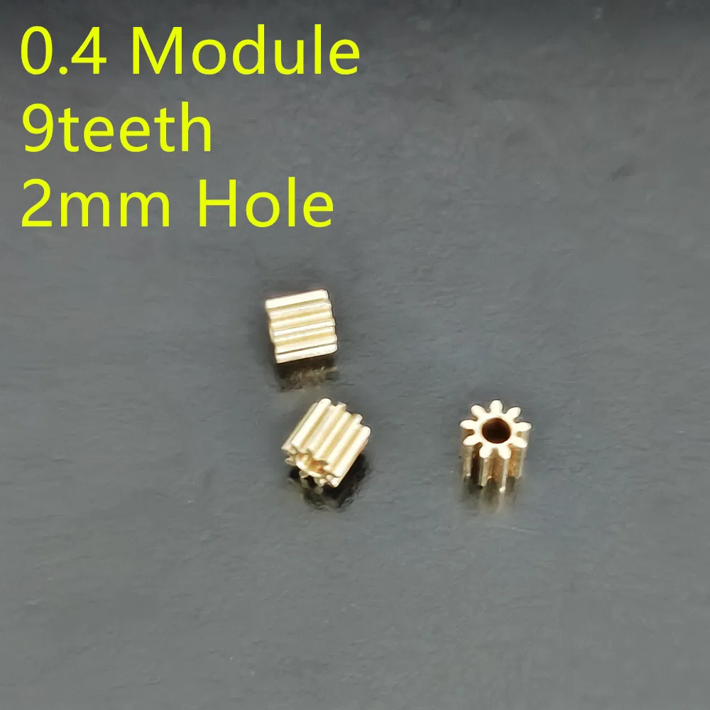 

3Pcs/Lot 92A Brass Gears 0.4 Module 9 Teeth 2mm Hole 4.4mm Diameter 4mm Height Copper Metal DIY Hardware Accessories