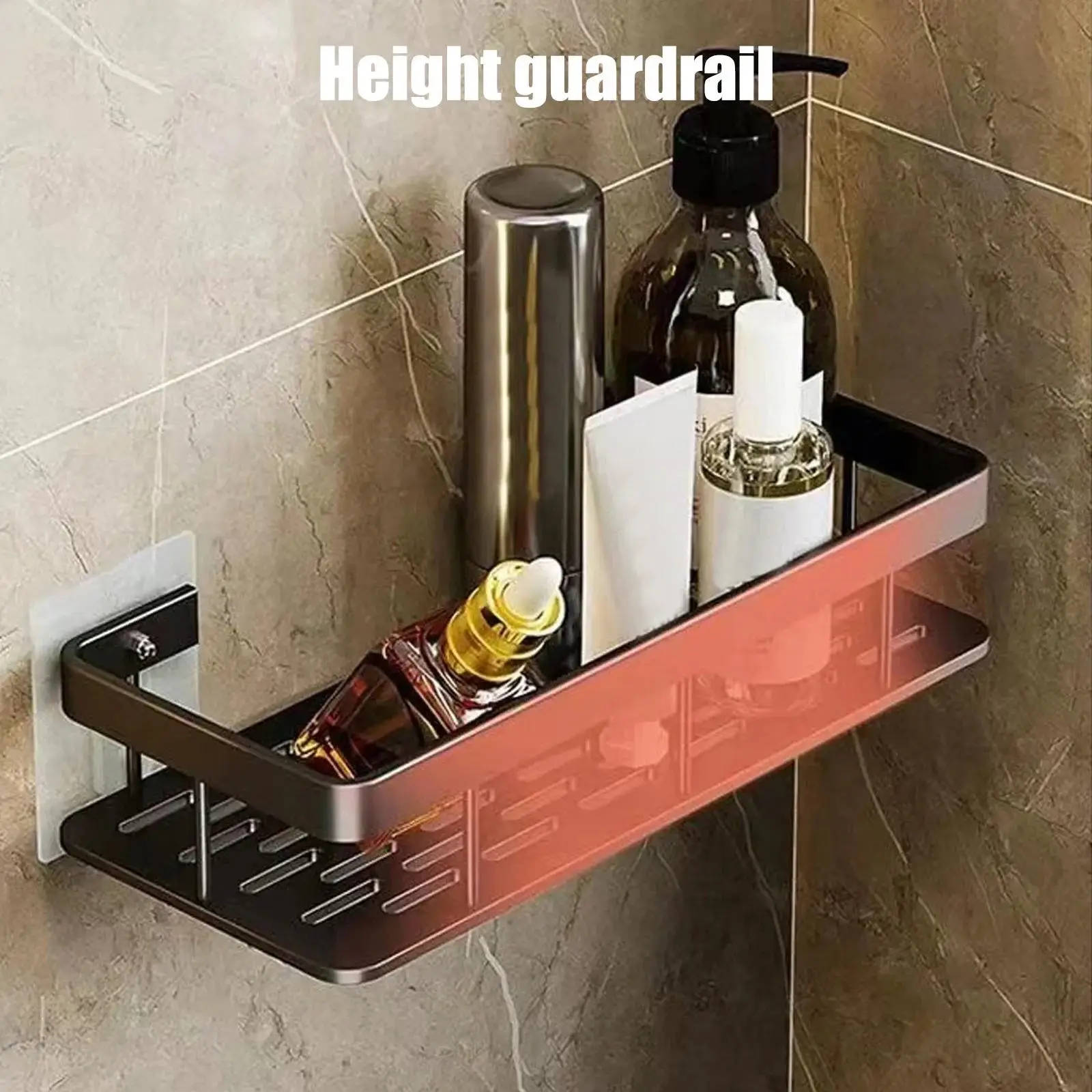 Punch-free Wall Mounted Bathroom Storage Organizer Shelf Shampoo Makeup Storage Rack For Kitchen Bathroom Accessories