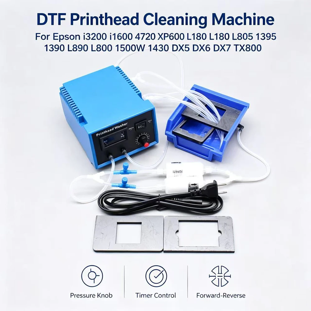 DTF Printhead Clogged Cleaning Machine Clean Kit Washer For Epson L1800 L805 1390 XP600 DX6 i3200 Print Head Unclog Unblock
