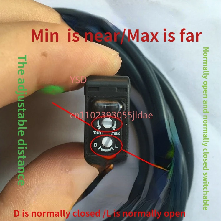 Genuine small volume square laser photoelectric switch diffuse reflection laser sensor NPN PNP DC three-wire