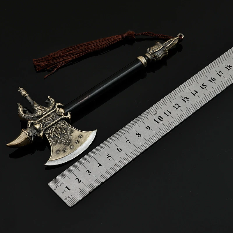 18cm/7.08in Black Myth: WuKong Yang Jian Kaishan Axe Game Peripherals Metal Toy Swords Weapon Models Crafts Ornaments Boys Gifts
