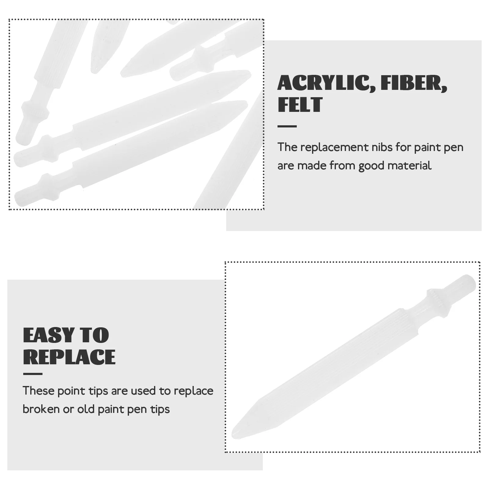 

10Pcs Paint Pen Points Long Lasting Replacement Nibs for Daily Use Practical Accessories Paint Pen Nibs Writing Stuff Devices