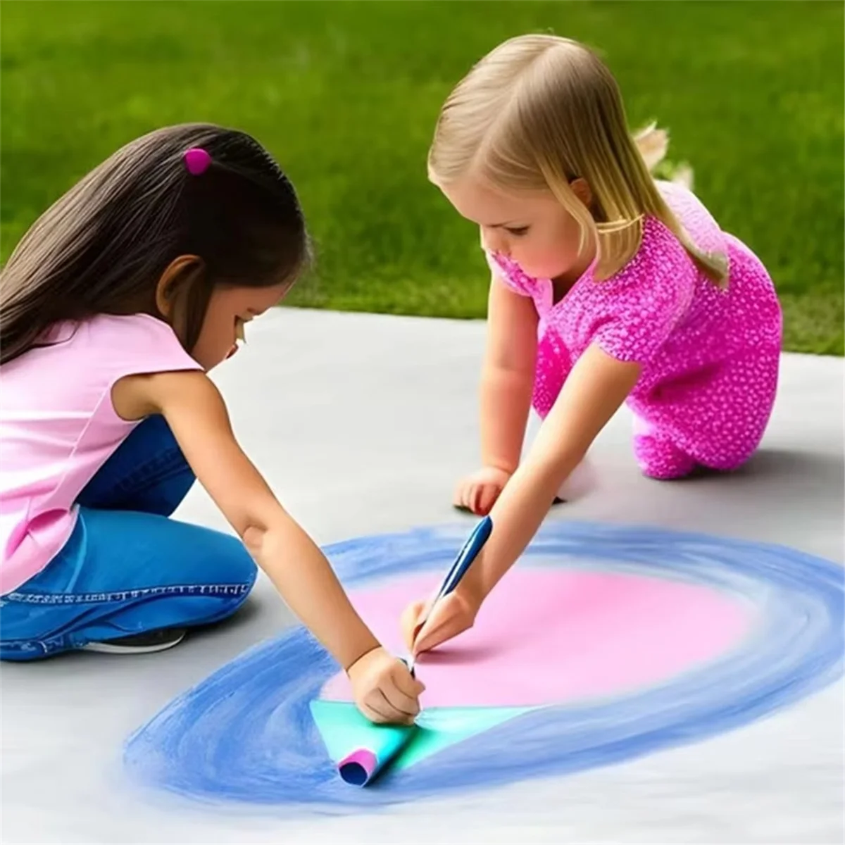 AB51 세척 가능한 보도 분필 페인트 브러시 세트 폼 브러시 헤드가있는 부드러운 분필 페인트 스틱 어린이 선물 어린이 페인트 브러시