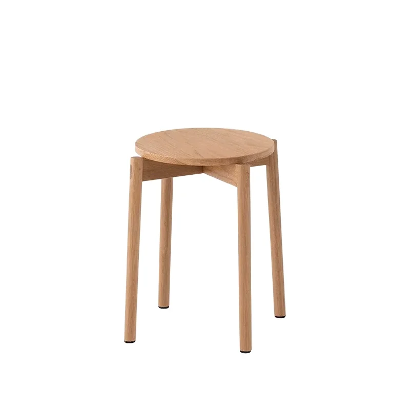 Suitable for solid wood round stool, can be stacked OA home solid wood simple home simple advanced