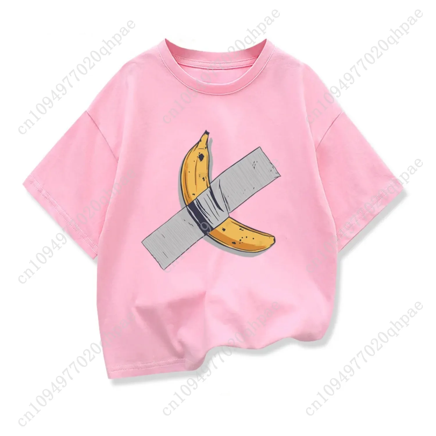 ملابس الأطفال الموز على الحائط جرافيك أطفال أزياء قصيرة الأكمام تي شيرت تصميم شعبي للأطفال Crewneck فضفاض القطن تيز #5