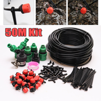20-50M Drip Irrigation System Potted Plant Watering Kits Adjustable Drippers 1/4'' Hose Irrigation Micro Garden Watering System