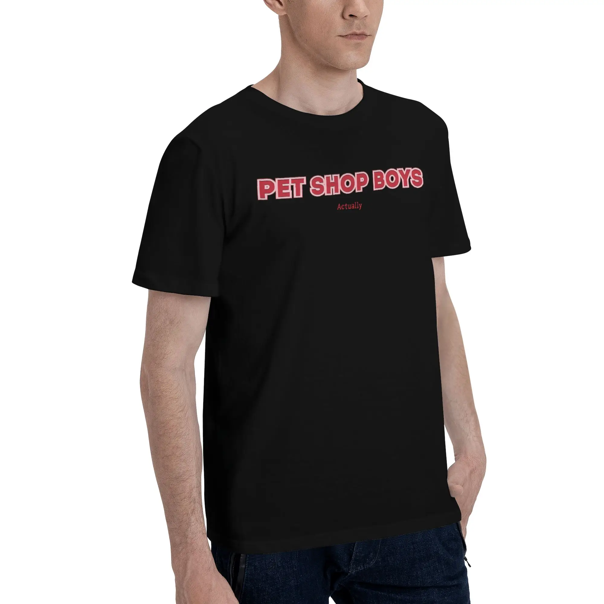 Pet Shop Boys   Actually  Graphic 100% Cotton T-Shirt Pet Shop Boys Tees Tops For Men