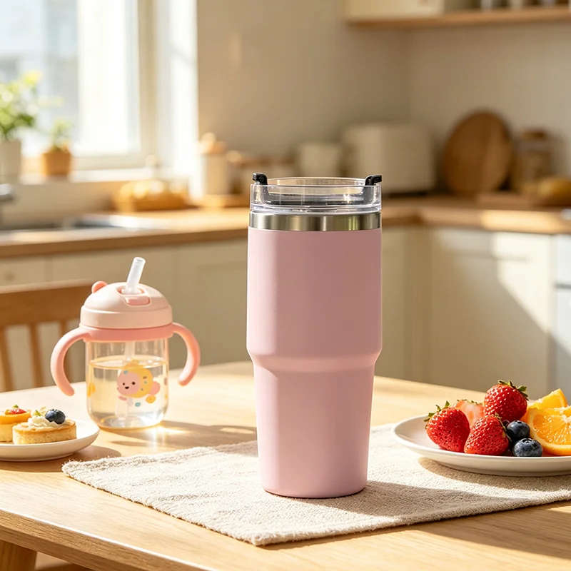 2026 New 20oz Travel Insulated Tumbler  Leakproof Flip Lid & Straw  Double Wall Stainless Steel Mug  Keep Drinks Cold & Hot