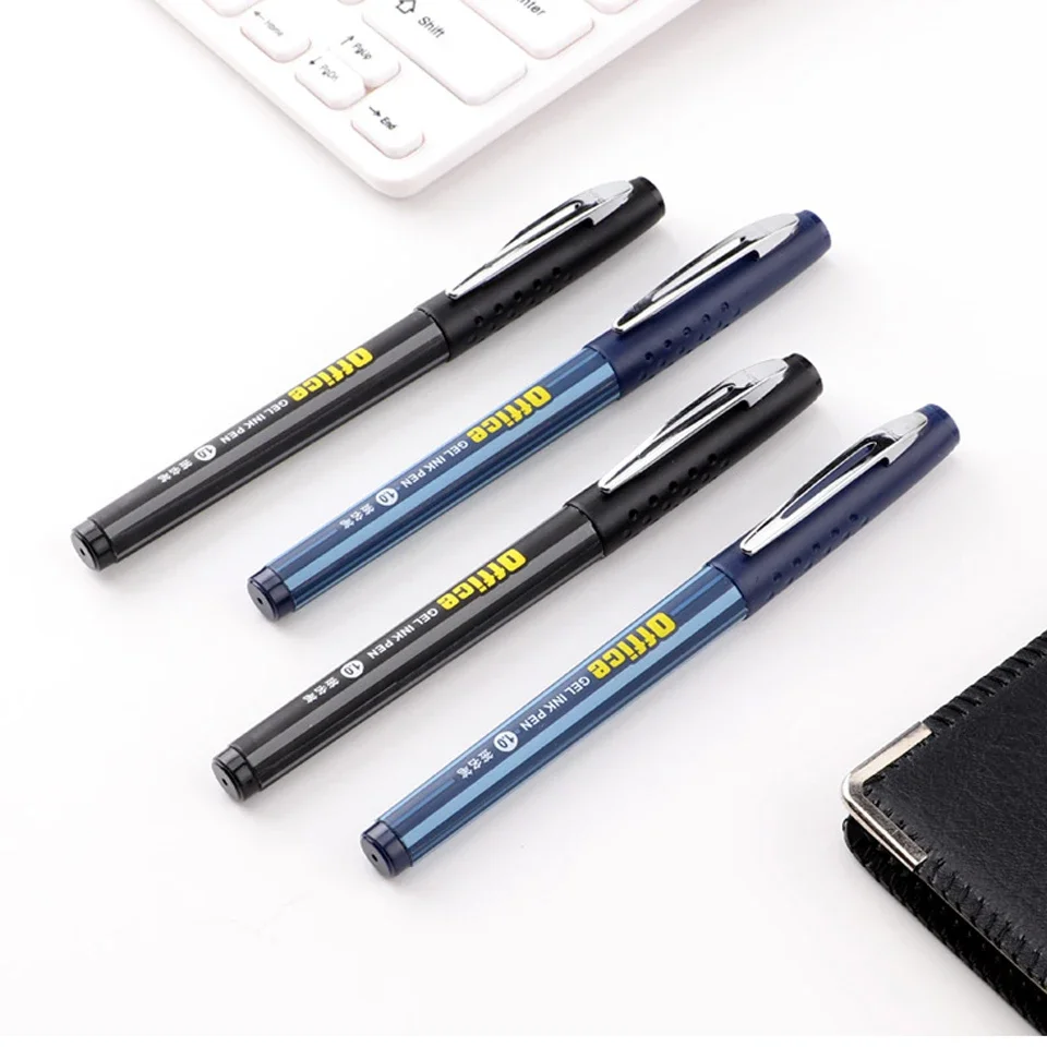 Stylo à encre gel noire/bleue, 1.0mm, recharge d'encre, business, bureau, école, fournitures d'écriture, melon al, lot de 3 pièces