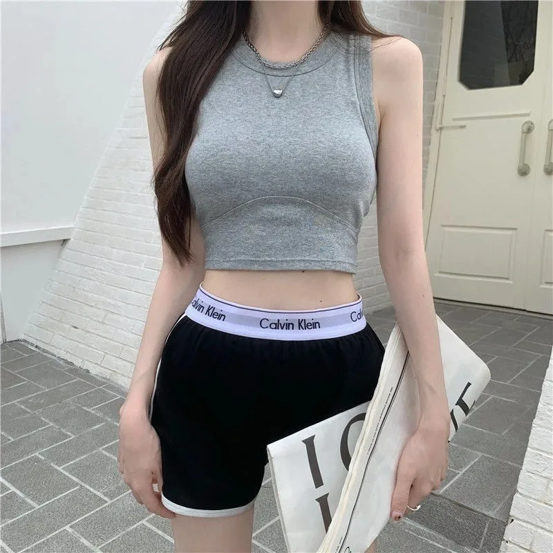 Vintage Crop Top Vest Female Sexy Lingerie Sports Bralette Deep V Neck Crop Top Women Seamless Underwear Cropped Camis Camisole