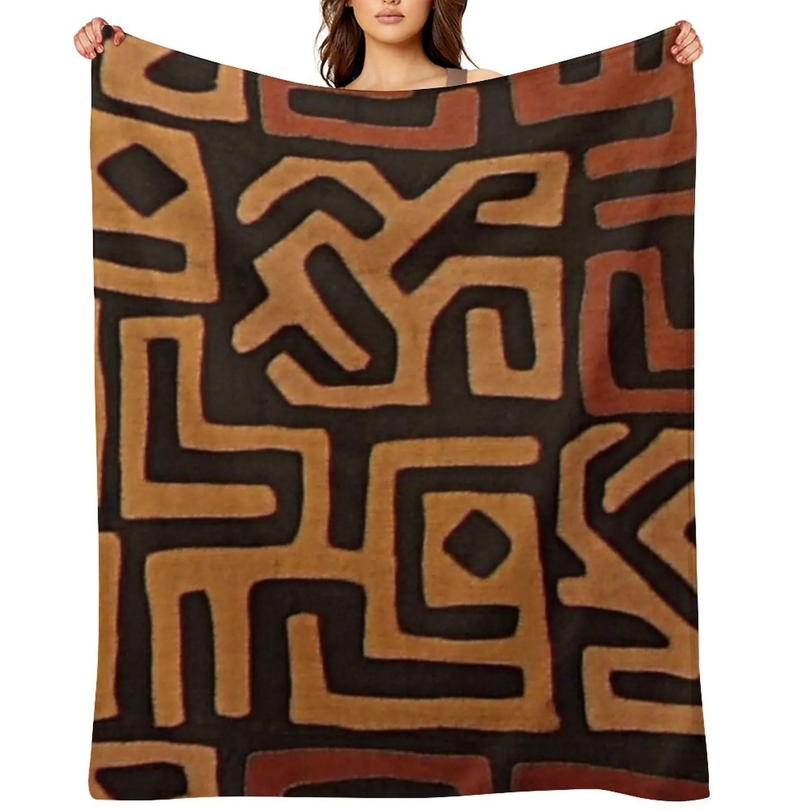 

African mudcloth pattern Throw Blanket blankets ands funny gift Furrys Soft Plush Plaid Blankets