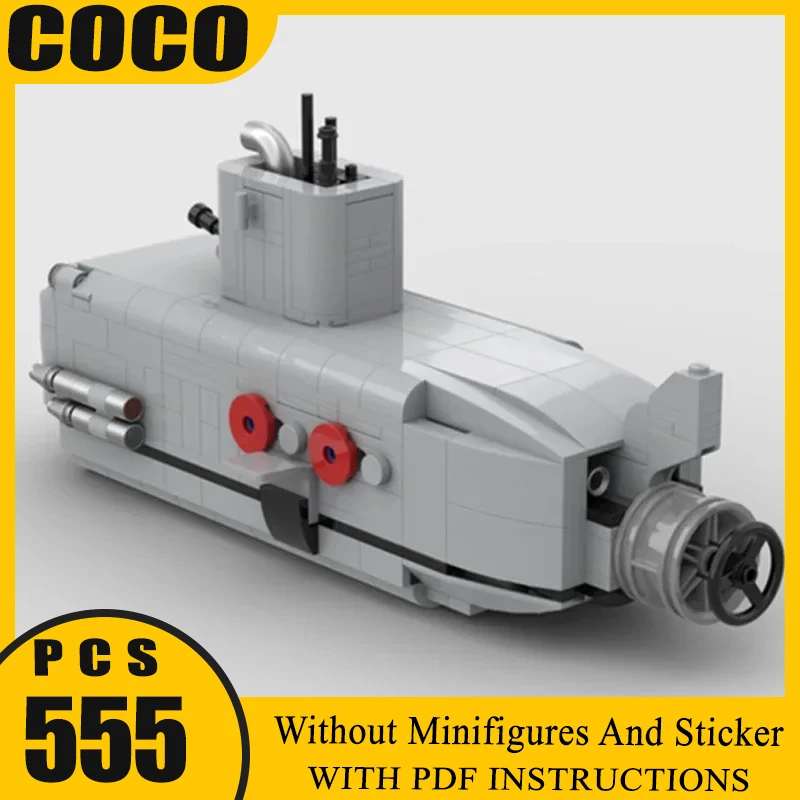 

Moc Building Bricks Military Deep Sea Submarine Model Technology Modular Blocks Construstion Toy DIY Set Assembly Gifts