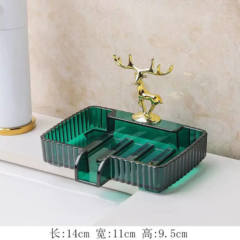 Soap Box Put Soap Drain Water Free Punch Shelf Home Wall-mounted Creative Fashion Light Luxury Tray Storage