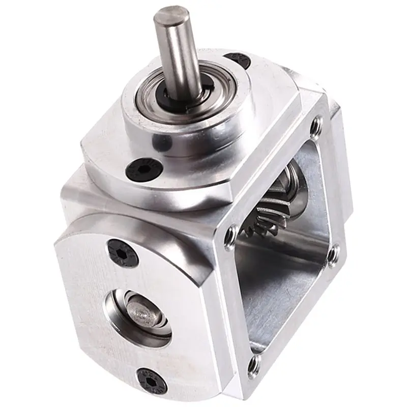 DT19-2X Gearbox 90 Degree Right Angle Bevel Gear-Box With Mounting Hole 1:1 Shaft 1 Module 20 Teeth Bevel Gear C