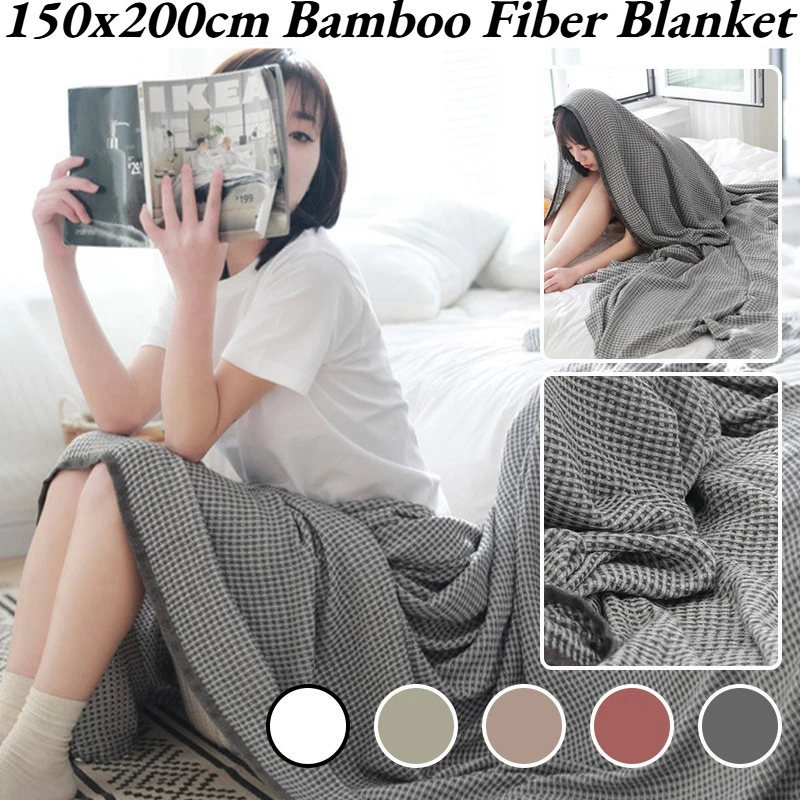 Bamboo Fiber Blanket Lunch Break Blanket Summer Cooling Sofa Bed Air Condition Blankets for Kids Adults Bedding Cover
