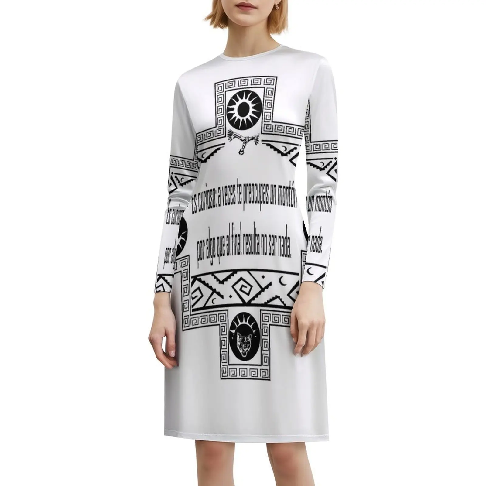 فستان Inca Culture Proverb للسيدات هيب هوب ملابس الشارع الشهير مطبوع عليه رسومات جرافيك ملابس الحفلات ملابس النادي Inca Culture Proverb Chakana Black Sun #6