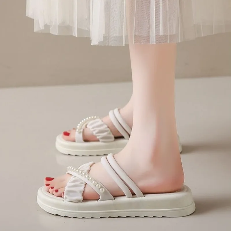 2026 New Women's Fairy Style Two-Way Beach Sandals with Thick Sole for Summer Outdoor Wear view 6