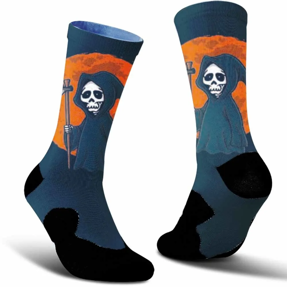 트렌디한 양말 마술 상자! 불꽃 하트와 해골의 귀여운 강아지 패턴, 각 쌍이 스트리트 패션의 힘을 불러일으킬 수 있습니다.