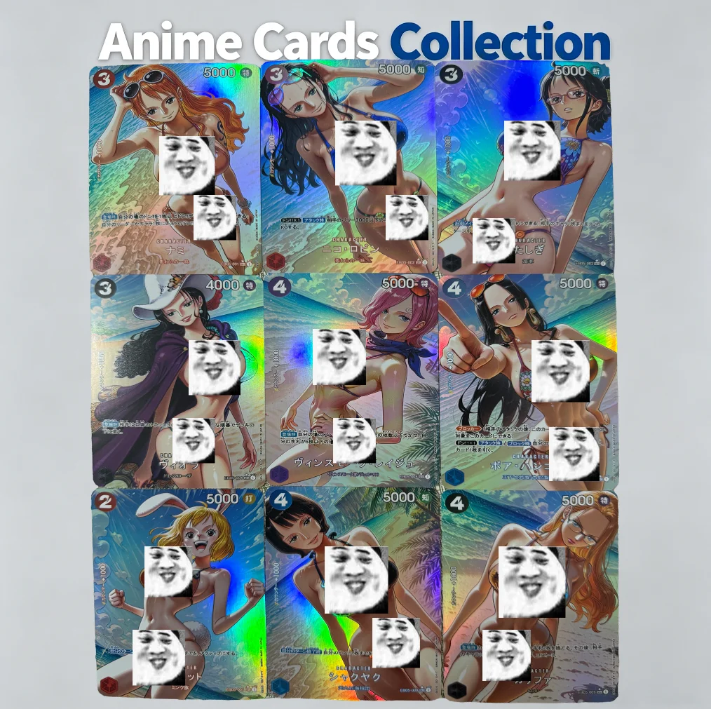 DIY 9 pieces One Piece M Series Weiwei Nami Robin Hancock Pudding Yamato Vivi Flash Card OPCG Classic Anime Collection Card