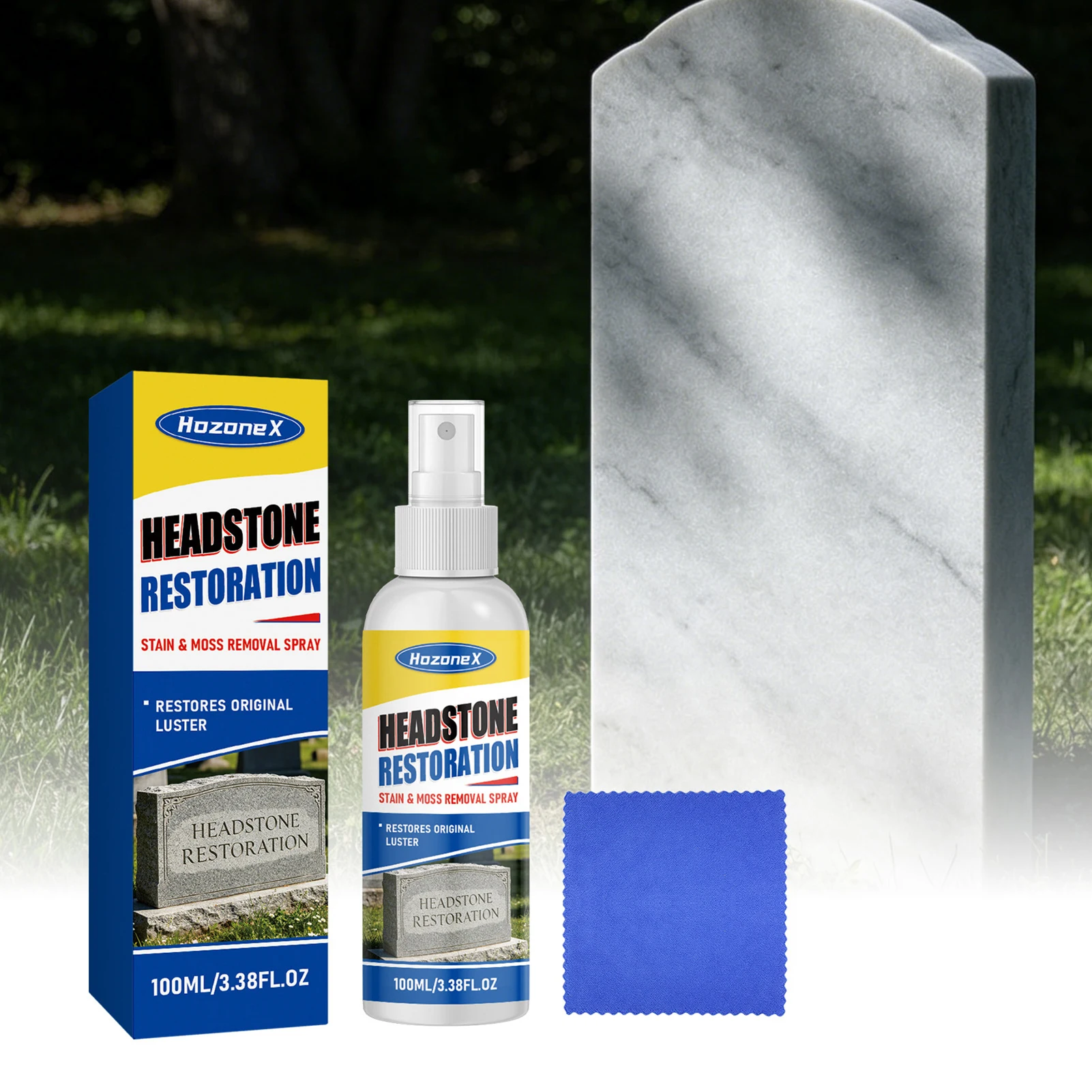Headstone Restoration Stain Moss Removal Spray Eco Friendly Family Memorial Day Maintenance