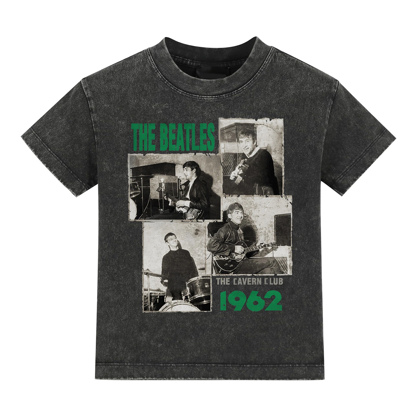 Hot Summer The Beatles Rock Album-themed Washed-out Vintage American Men's and Women's Short-sleeved Washed T-shirts