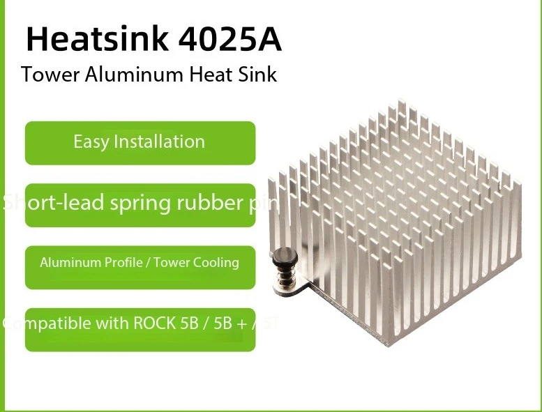 Passive Radiator 4025 for Radxa 5B / 5B+ / 5T Development Boards - Silent Aluminum Cooling Solution