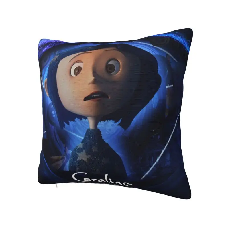 Halloween Horror Movie Coraline Cushion Covers 45x45cm Polyester Throw Pillow Case for Car Square Pillowcase Home Decorative