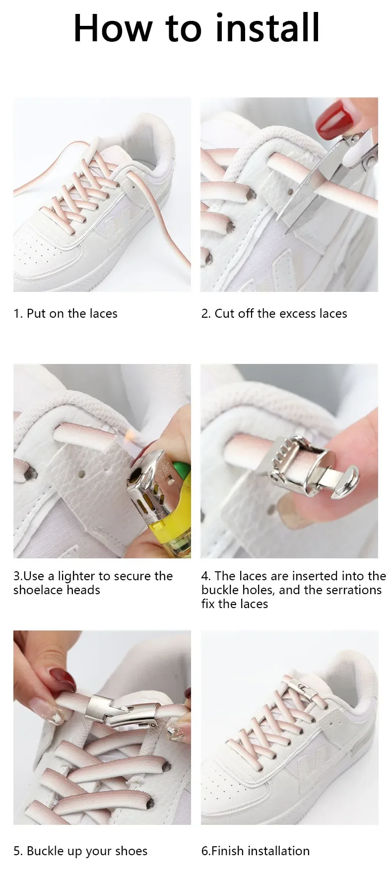 11 Farben Elastische Schnürsenkel für Sneaker, Flache Schnürsenkel ohne Binden, Metall-Kreuzverschluss, Bequeme Schnürsenkel, Gummiband, Unisex – Detail 8