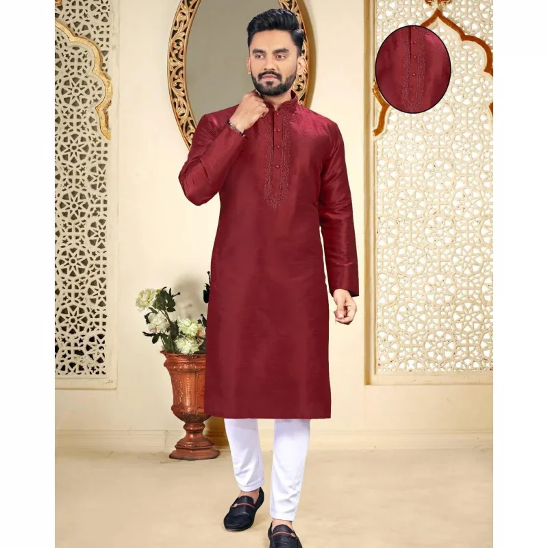 2025 Estate da uomo digitale stampato Kurta Vardha vestibilità regolare colletto alla coreana lungo stile Kurtas per uomo