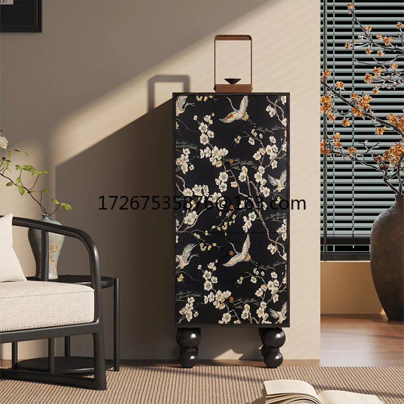 

Chinese living room corner entrance wardrobe storage cabinet bedroom bedside solid wood wardrobe clothing cabinet