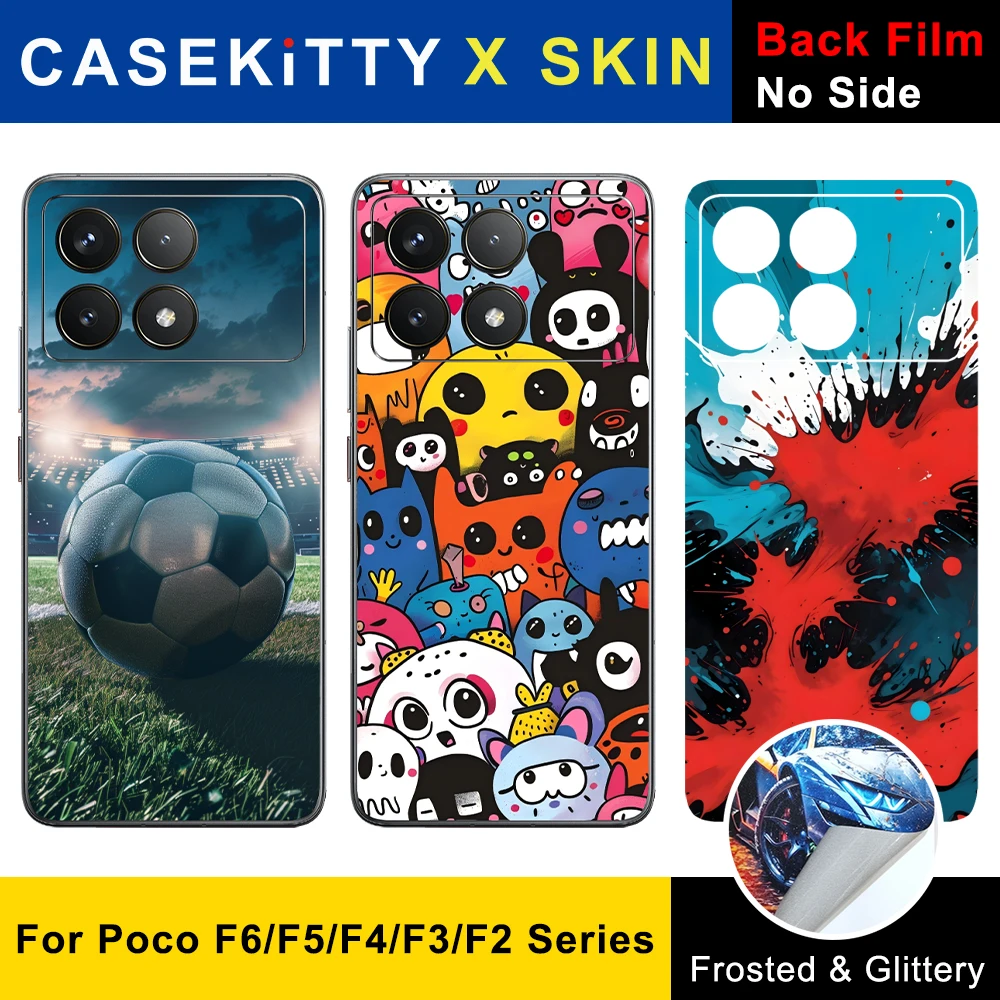 CASEKiTTY Skin Sticker For Poco F6 Pro Back Film Xiaomi Poco F5 F3 F4 GT F2 5G Protective Decal Wrap Personalized Back Protector