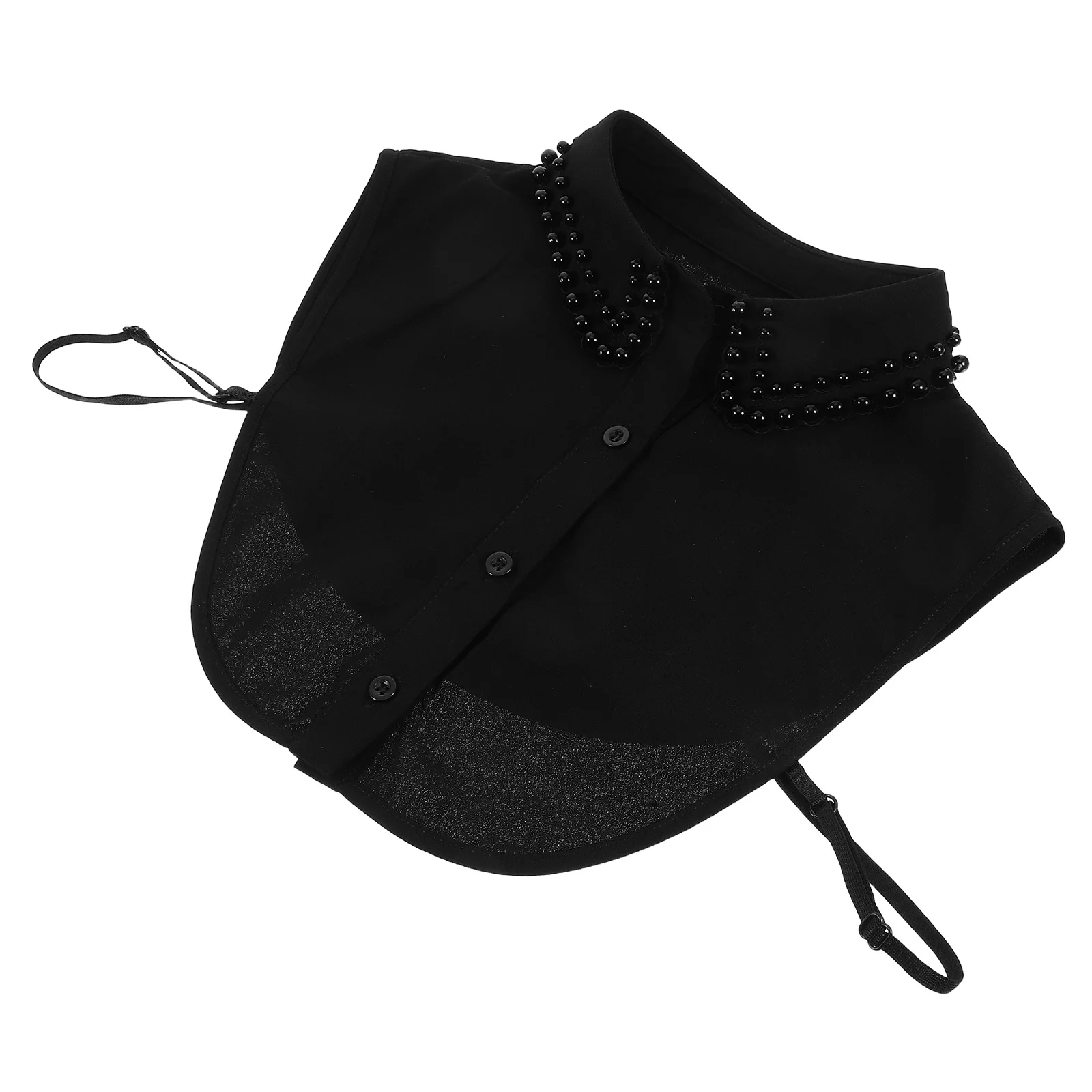 

Women Detachable Jeweled Faux Collar Imitation Pearls Decorative Shirt Collar Under Sweaters Casual Formal Look