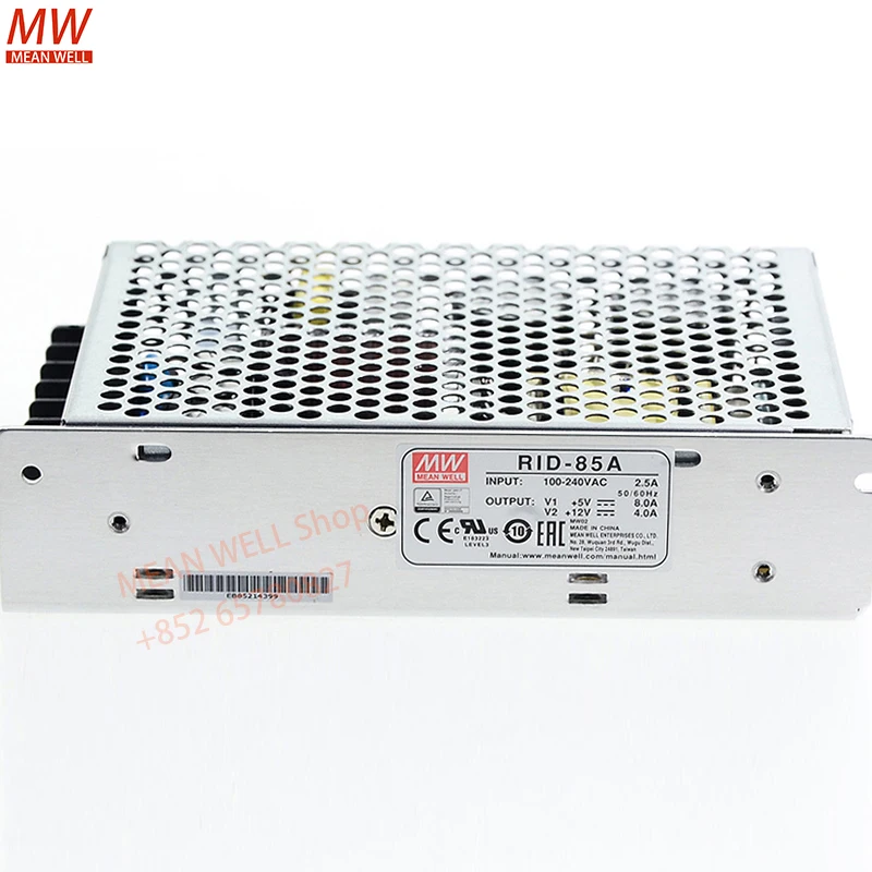 MEAN WELL 85W Dual Output Switching Power Supply RID-85A RID-85B Input voltage: 88-264VAC/124-370VDC