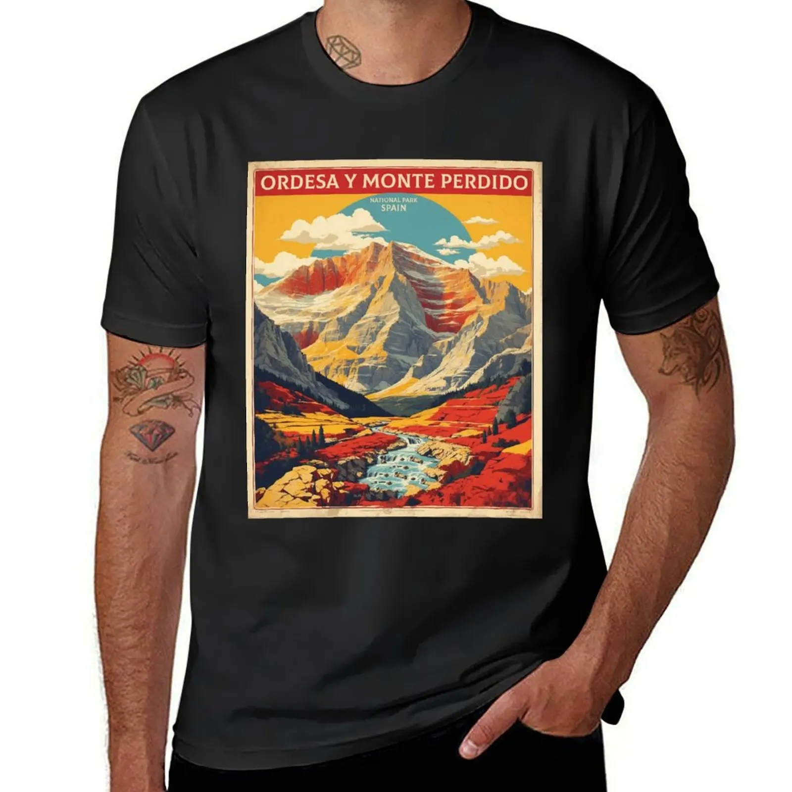 Ordesa y Monte Perdido Spain Tourism Vintage Poster T-Shirt for a boy shirts graphic tees t shirts for men graphic