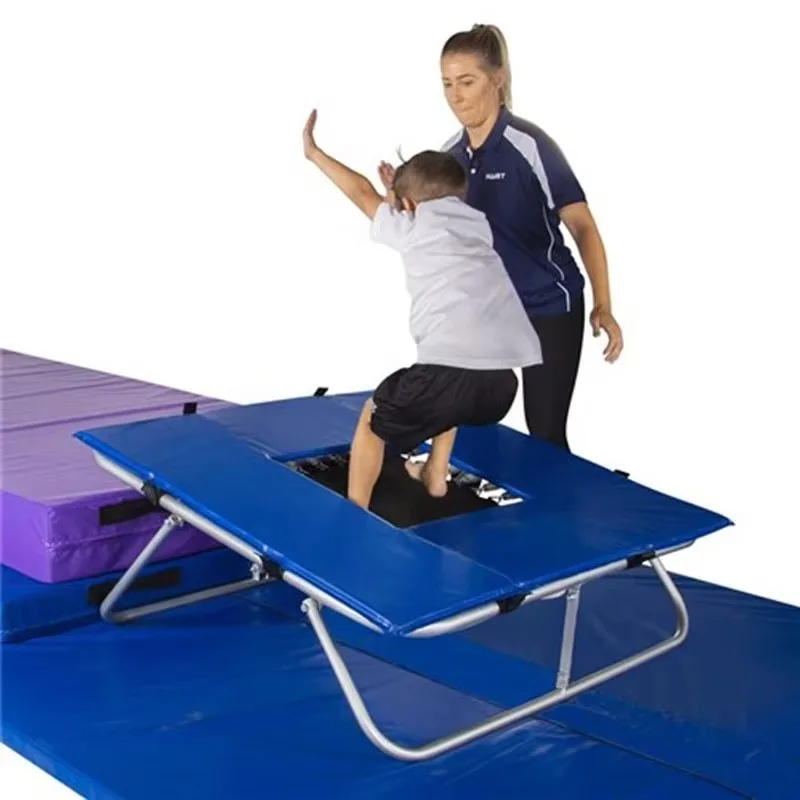 Gym Mini Trampoline Roller Track with Safety Mat Mini Tramp Equipment Professional Gymnastics Mini Trampoline