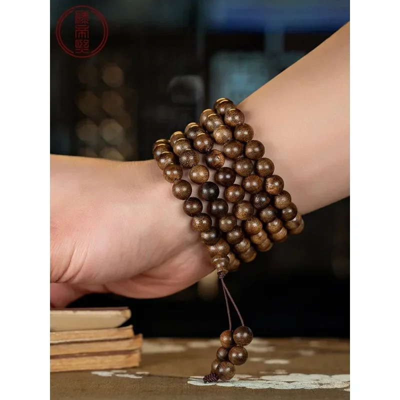 Vietnam Nha Trang Eaglewood 108 Beads Female Men's Agarwood Wooden Multi-Circle Beaded Bracelet 8mm